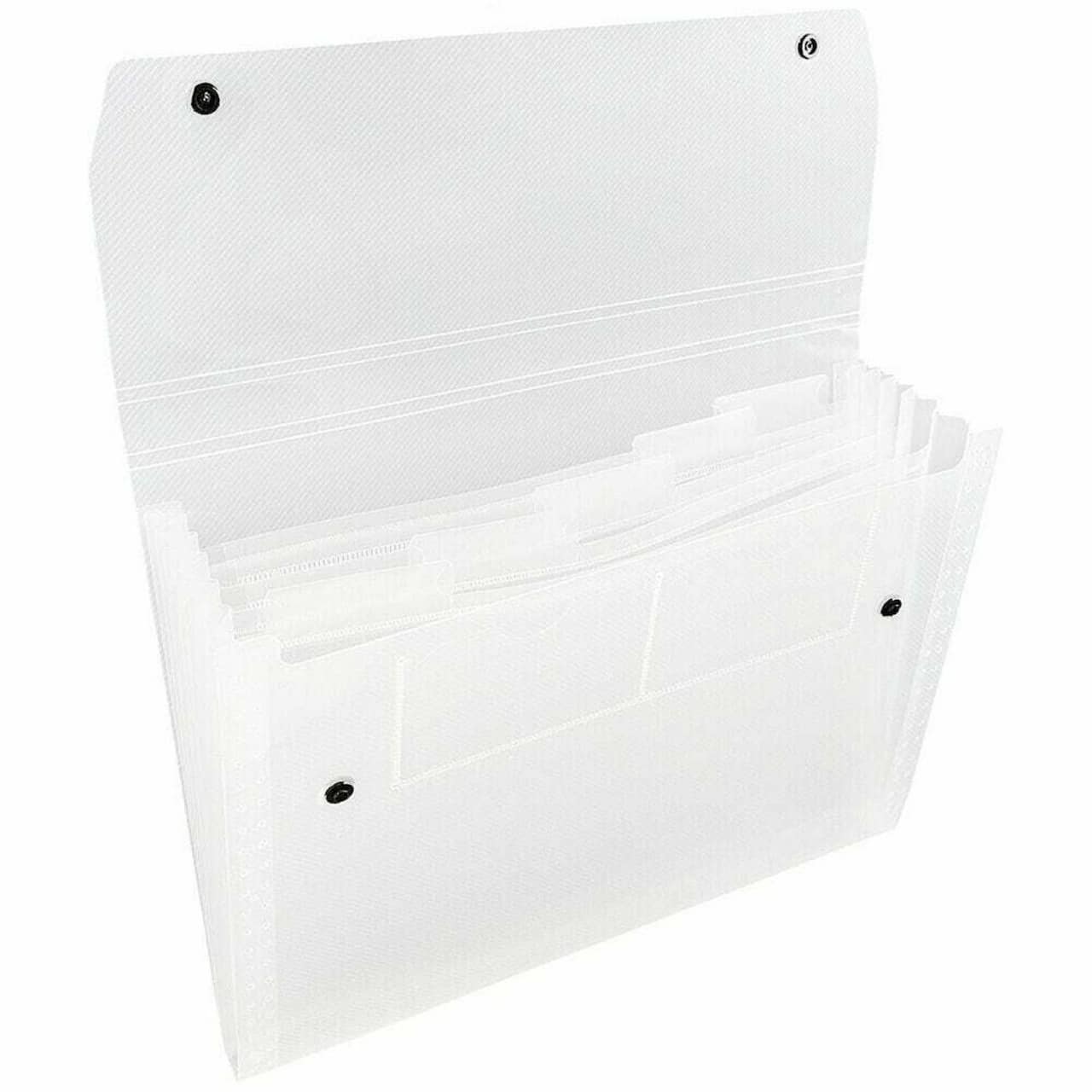 JAM Paper 9" x 13" Clear Plastic 6 Pocket Expanding Accordion File Folder, 2ct.